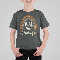 Wild About Reading T Shirt For Kid Teacher Student Back to School Retro Rainbow
