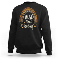Wild About Reading Sweatshirt Teacher Student Back to School Retro Rainbow