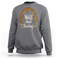Wild About Reading Sweatshirt Teacher Student Back to School Retro Rainbow