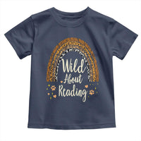 Wild About Reading Toddler T Shirt Teacher Student Back to School Retro Rainbow