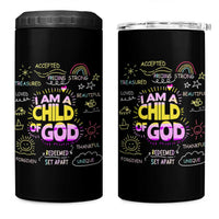 I Am A Child Of God 4 in 1 Can Cooler Tumbler Retro Christian Jesus Faith