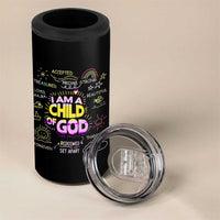 I Am A Child Of God 4 in 1 Can Cooler Tumbler Retro Christian Jesus Faith