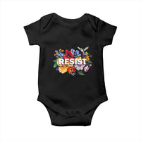 Resist Floral Baby Onesie Retro Botanical Graphic