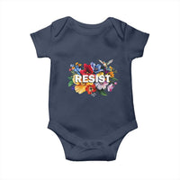 Resist Floral Baby Onesie Retro Botanical Graphic