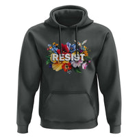 Resist Floral Hoodie Retro Botanical Graphic
