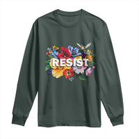 Resist Floral Long Sleeve Shirt Retro Botanical Graphic