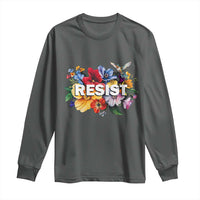 Resist Floral Long Sleeve Shirt Retro Botanical Graphic