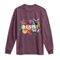 Resist Floral Long Sleeve Shirt Retro Botanical Graphic