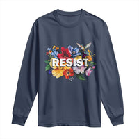 Resist Floral Long Sleeve Shirt Retro Botanical Graphic