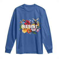 Resist Floral Long Sleeve Shirt Retro Botanical Graphic