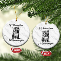 Cute Cat St Patricks Day Ceramic Ornament If I Shenan Once I'll Shenanigan - Wonder Print Shop