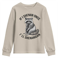 St Patricks Day Raccoon Meme Youth Sweatshirt If I Shenan Once I'll Shenanigan