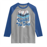 Respect The Drip Baseball Raglan Shirt Driping Ice Cream Sport Lover