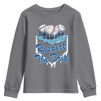 Respect The Drip Baseball Youth Sweatshirt Driping Ice Cream Sport Lover