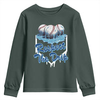 Respect The Drip Baseball Youth Sweatshirt Driping Ice Cream Sport Lover