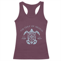 Gulf of Mexico Turtle Racerback Tank Top Golfo de Mexico Forever
