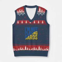 Zelensky I'm Not Playing Cards V-Neck Knit Sweater Vest - Wonder Print Shop
