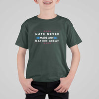 Hate Never Made Any Nation Great T Shirt For Kid - Wonder Print Shop