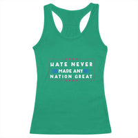 Hate Never Made Any Nation Great Racerback Tank Top - Wonder Print Shop