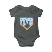 Baseball Ice Cream Dripping Baby Onesie Home Plate Drip