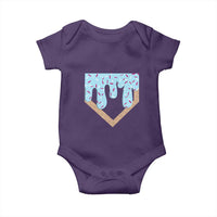 Baseball Ice Cream Dripping Baby Onesie Home Plate Drip