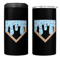 Baseball Ice Cream Dripping 4 in 1 Can Cooler Tumbler Home Plate Drip