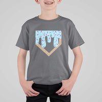 Baseball Ice Cream Dripping T Shirt For Kid Home Plate Drip