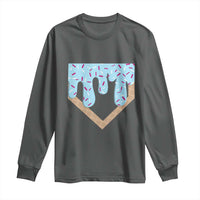 Baseball Ice Cream Dripping Long Sleeve Shirt Home Plate Drip