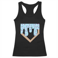 Baseball Ice Cream Dripping Racerback Tank Top Home Plate Drip