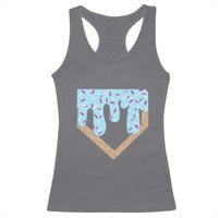 Baseball Ice Cream Dripping Racerback Tank Top Home Plate Drip