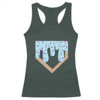 Baseball Ice Cream Dripping Racerback Tank Top Home Plate Drip