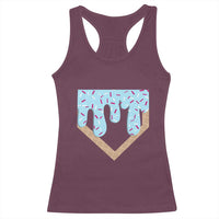 Baseball Ice Cream Dripping Racerback Tank Top Home Plate Drip