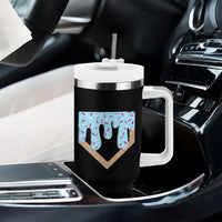 Baseball Ice Cream Dripping Tumbler With Handle Home Plate Drip