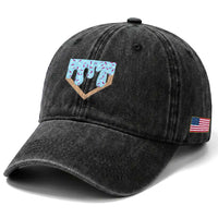 Baseball Ice Cream Dripping Washed Cotton Baseball Cap Home Plate Drip