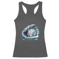 Baseball Drip Sprinkles Ice Cream Racerback Tank Top Ball and Glove Dripping