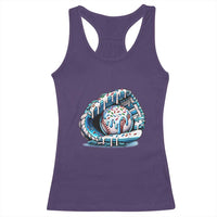Baseball Drip Sprinkles Ice Cream Racerback Tank Top Ball and Glove Dripping