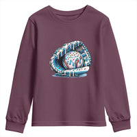 Baseball Drip Sprinkles Ice Cream Youth Sweatshirt Ball and Glove Dripping