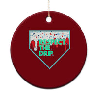 Baseball Home Plate Dripping Ice Cream Ceramic Ornament Respect The Drip Social Club Sprinkles - Wonder Print Shop