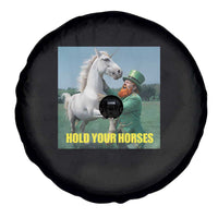 Funny Leprechaun Hold Your Horse Spare Tire Cover Unicorn St Patrick's Day