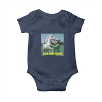 Funny Leprechaun Hold Your Horse Baby Onesie Unicorn St Patrick's Day