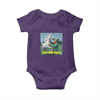 Funny Leprechaun Hold Your Horse Baby Onesie Unicorn St Patrick's Day