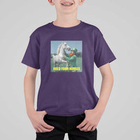 Funny Leprechaun Hold Your Horse T Shirt For Kid Unicorn St Patrick's Day