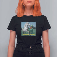 Funny Leprechaun Hold Your Horse T Shirt For Women Unicorn St Patrick's Day