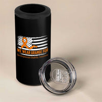 Developmental Disability Awareness 4 in 1 Can Cooler Tumbler US American Flag We Wear Orange