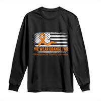 Developmental Disability Awareness Long Sleeve Shirt US American Flag We Wear Orange