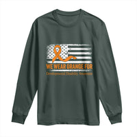 Developmental Disability Awareness Long Sleeve Shirt US American Flag We Wear Orange