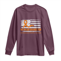 Developmental Disability Awareness Long Sleeve Shirt US American Flag We Wear Orange