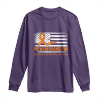 Developmental Disability Awareness Long Sleeve Shirt US American Flag We Wear Orange