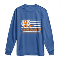 Developmental Disability Awareness Long Sleeve Shirt US American Flag We Wear Orange