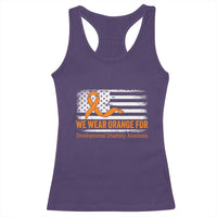 Developmental Disability Awareness Racerback Tank Top US American Flag We Wear Orange